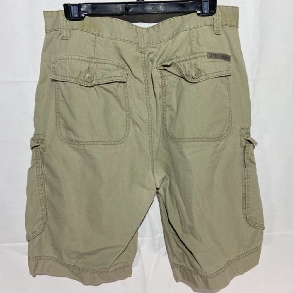 Calvin Klein Beige‎ Cotton Cargo Shorts Men's 32 Waist - Picture 2 of 5